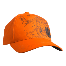 Oranžinės spalvos "Xplorer" kepurė su pjūklo atvaizdu
